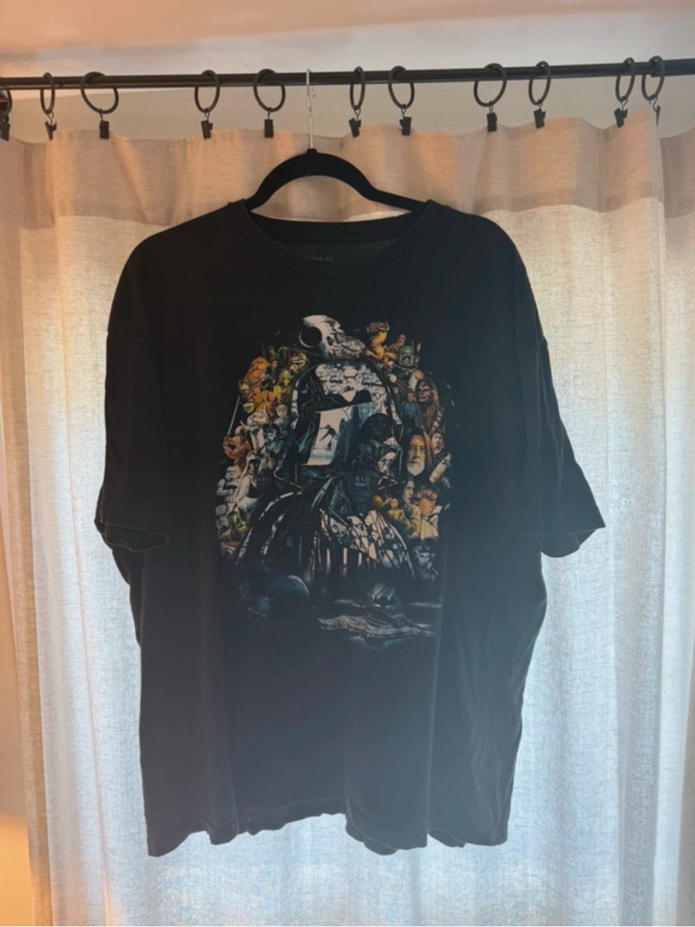 Star Wars Black Short-Sleeve Tee with Multicolor Character Collage